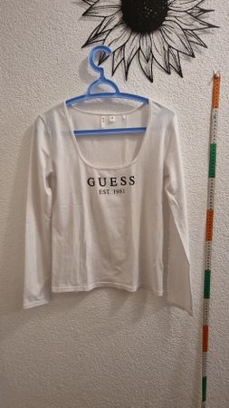 Guess Langarmshirt Weiss Gr. M ungetragen 