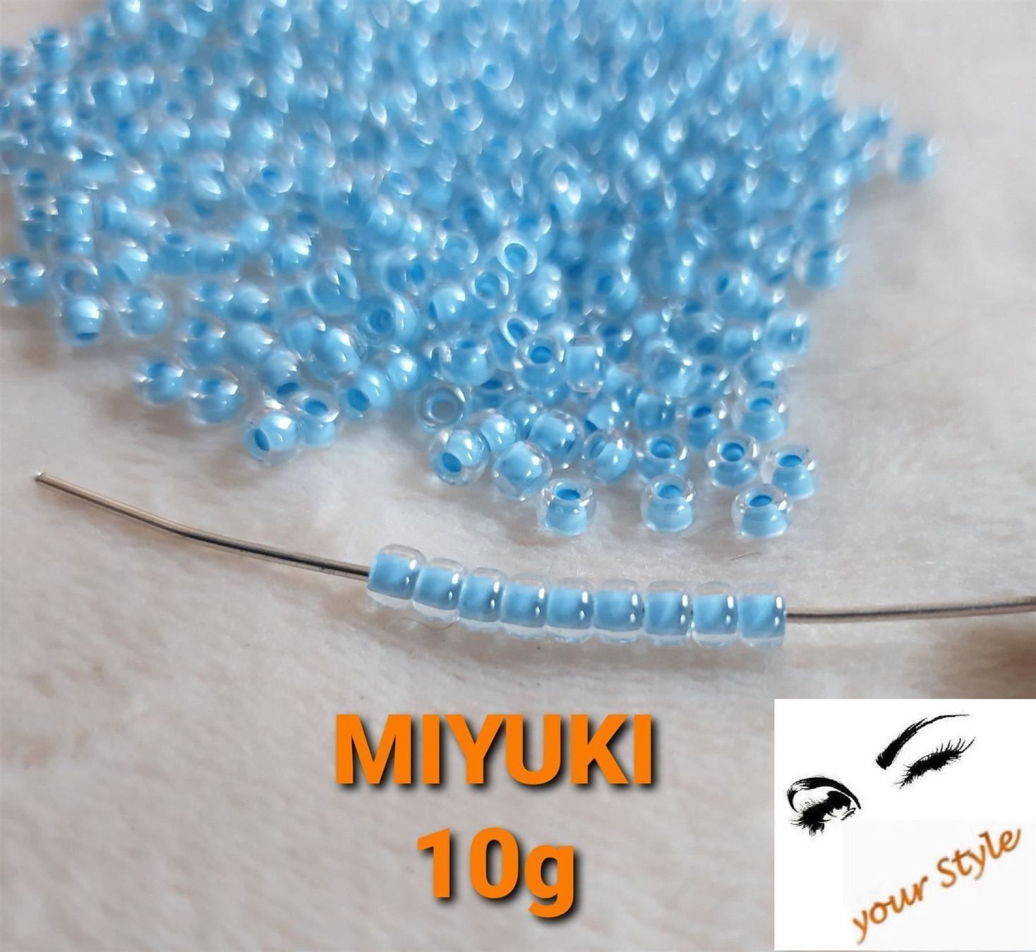 Perle (finte): Original MIYUKI Rocailles  8/0 skyblue crystal – Nuovo e nell'imballaggio originale da Oberglatt ZH venduto da -your-Style- 1