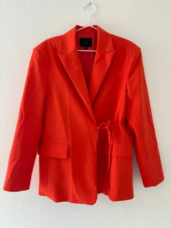ZARA Damen Blazer zum Binden – Orange-Rot – Gr. XS–S