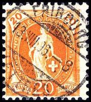 1895, Steh. Helvetia Nr. 66D, Vollstpl. FRIBOURG 13.VIII.96.