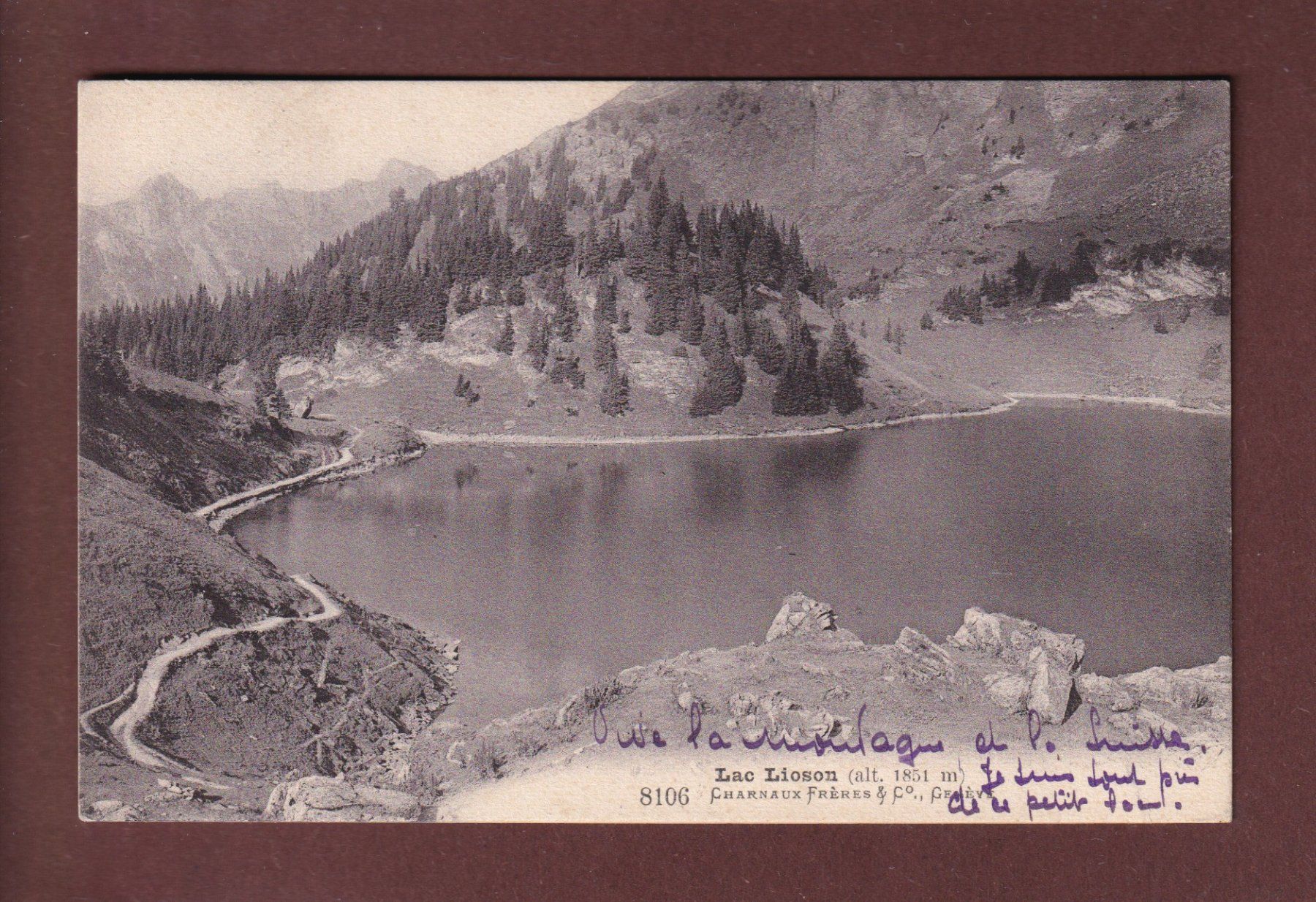 Cartoline postali: LAC LIOSON - 1912 – Usato da Pully venduto da nicecards