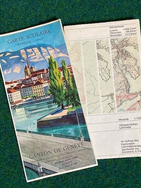 Cartine & Atlanti: 2 alte Schülerkarten – Usato da Weinfelden venduto da ehckk56