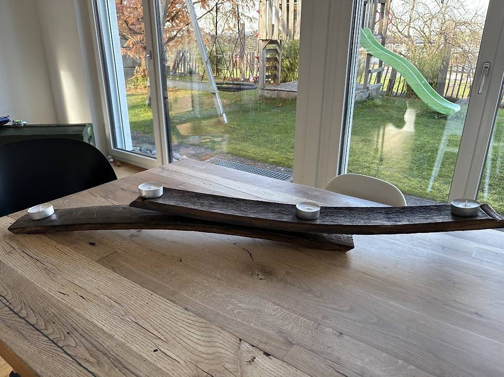Portacandele: Design Kerzenhalter - Tischdeko Eichenfassdaube – Usato da Wilen b. Wil venduto da Tschirio 1