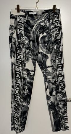 Versace Collection Pants Women Sz 40 Baroque Print Black Whi