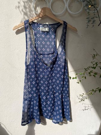 Débardeur Abercrombie femme bleu imprimé taille L bon état