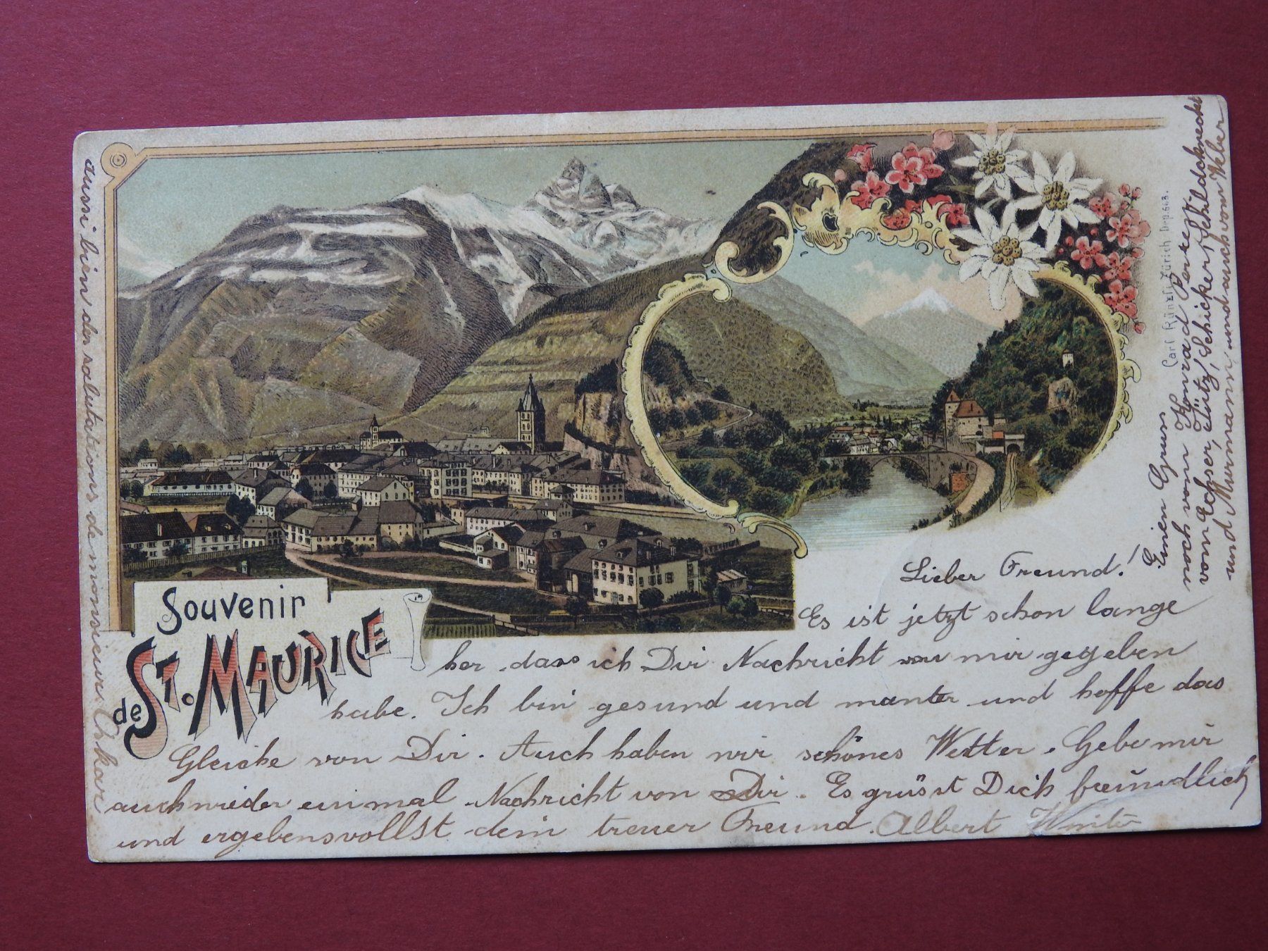 Ansichtskarten: AK Souvenier de St. Maurice – Gebraucht aus Rain von 999-800-K