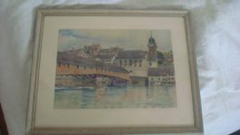 Aquarell Eglisau a. Rhein (Eric de Coulon 1910 )