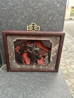 Geschnitztes Holzbild mit asiatischem Motiv gebraucht