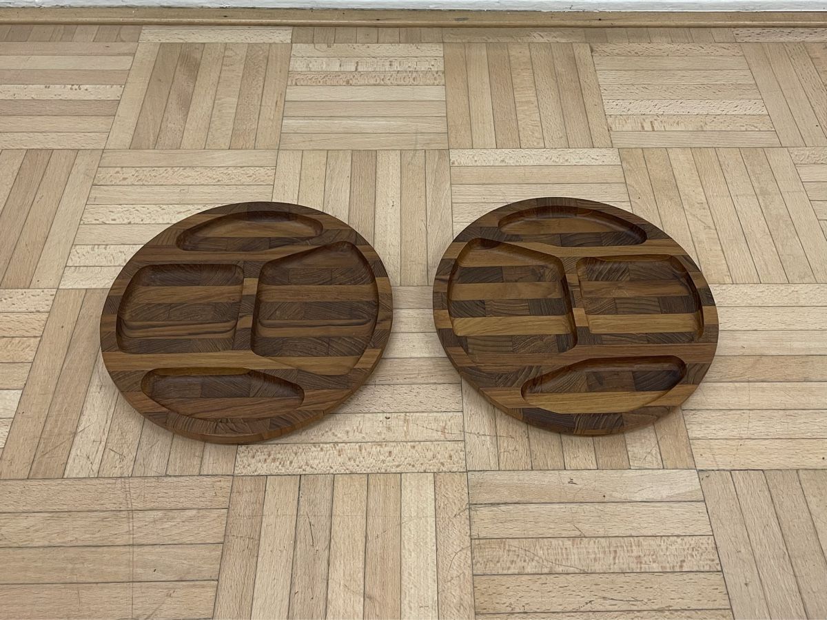 Piatti: 2x vintage Teak Schale mit Fächern Holzschale Teakschale – Usato da Zürich venduto da Vintagewiesel 2