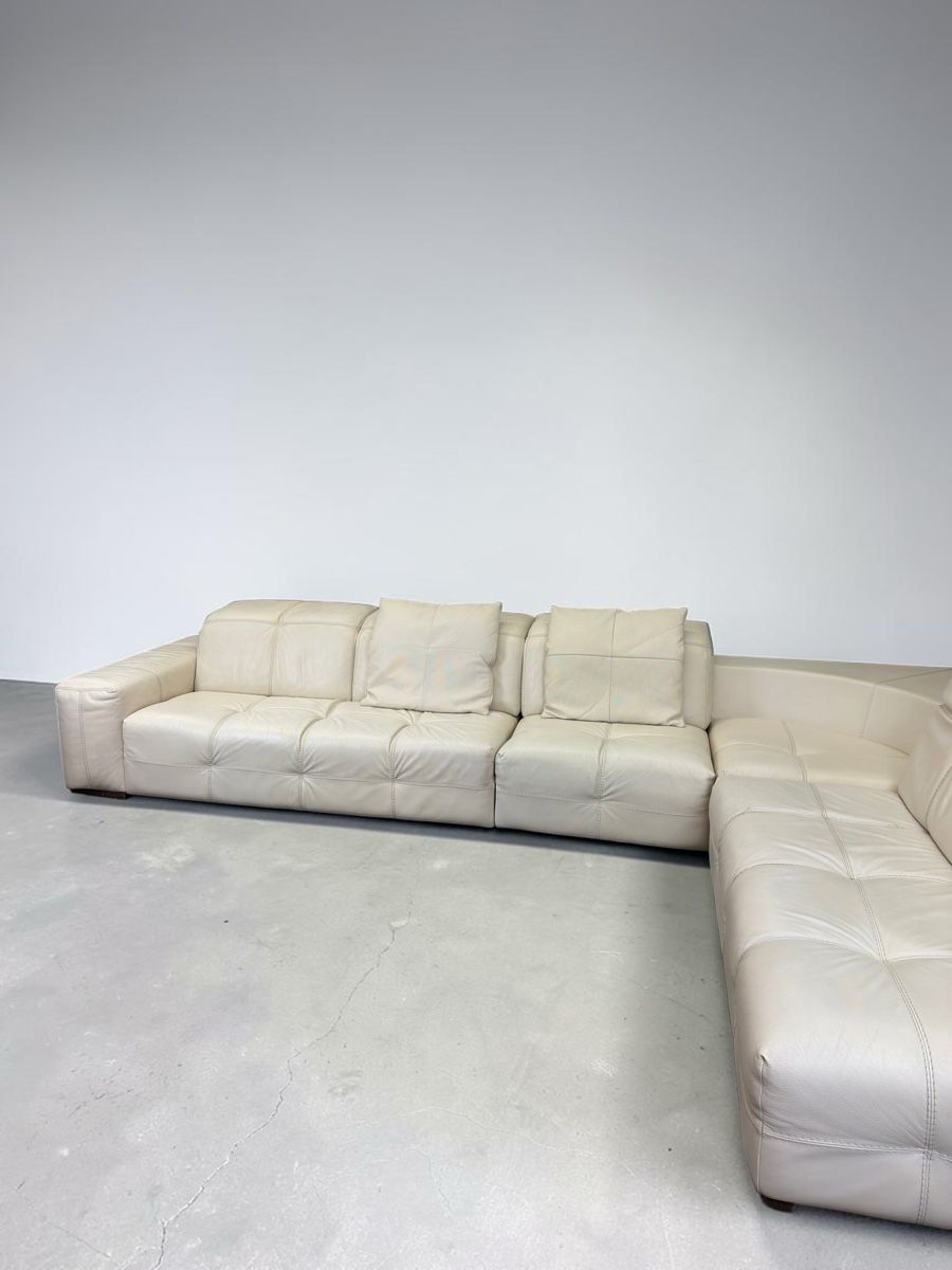 Natuzzi Divani: Natuzzi Designer-Ecksofa Creme aus Schaffell-Leder – Usato da Bachenbülach venduto da Sofalab.swiss 4
