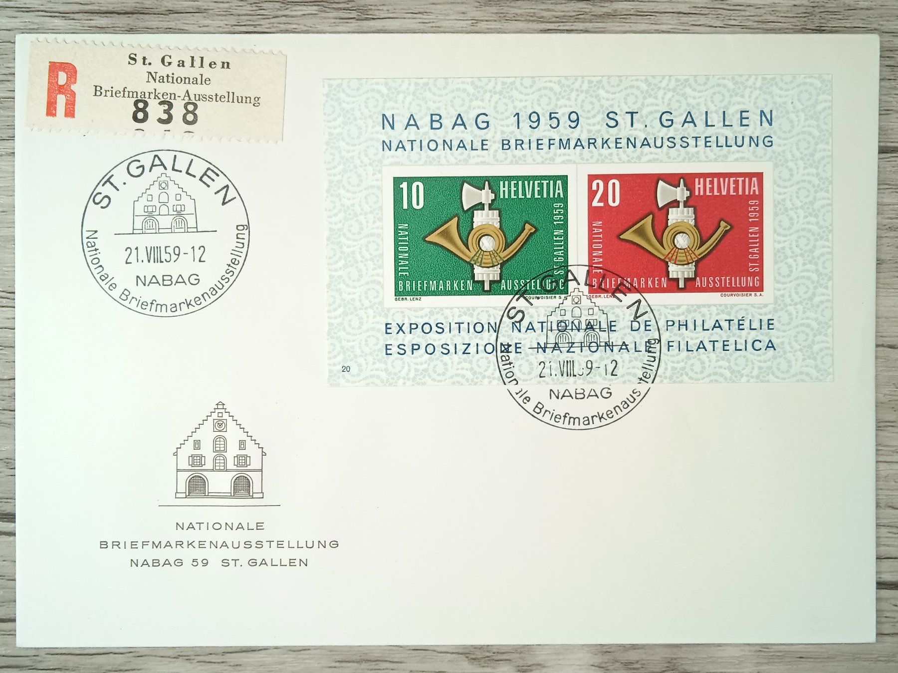 Alle Briefmarken: TR09 Enveloppe + Timbre Suisse 1959 – Gebraucht aus Cousset von Patrick_Collections