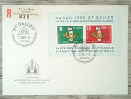 TR09 Enveloppe + Timbre Suisse 1959