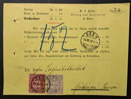 Nachnahme Karte von Bern Sitzende Helvetia mit Abart