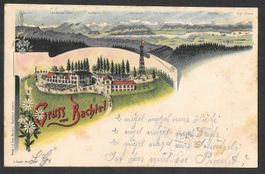 Hinwil Gruss von Bachtel Lithografie