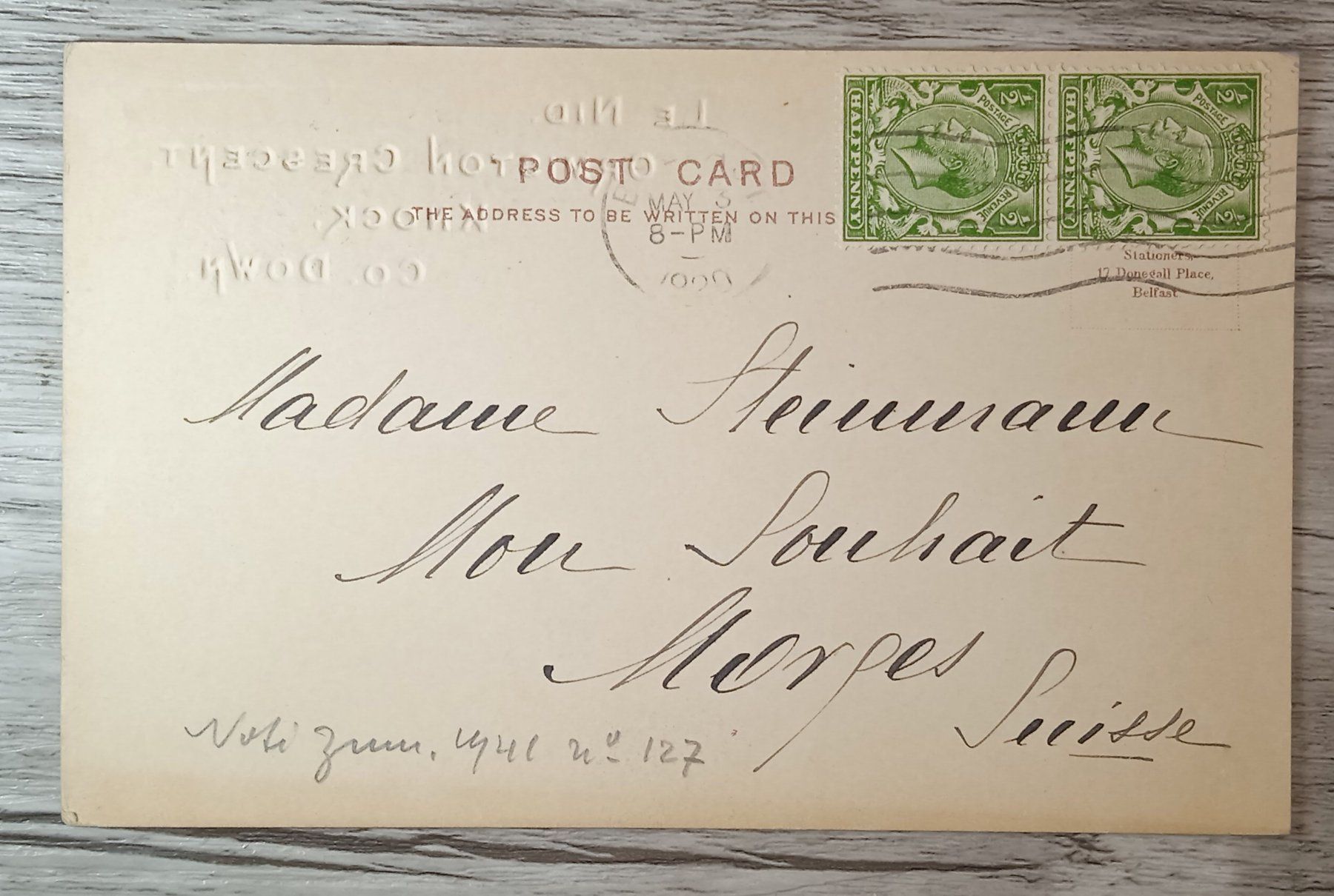 Tutti i francobolli: TR48 Carte Postale + Timbre Royaume Uni 1920 – Usato da Cousset venduto da Patrick_Collections