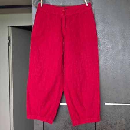 🐸 CLEMENTE 7/8 HOSE 100% LEINEN ROT LEINENHOSE