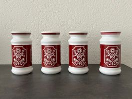 Vintage Milchglas Vorratsdosen 70er Jahre Retro