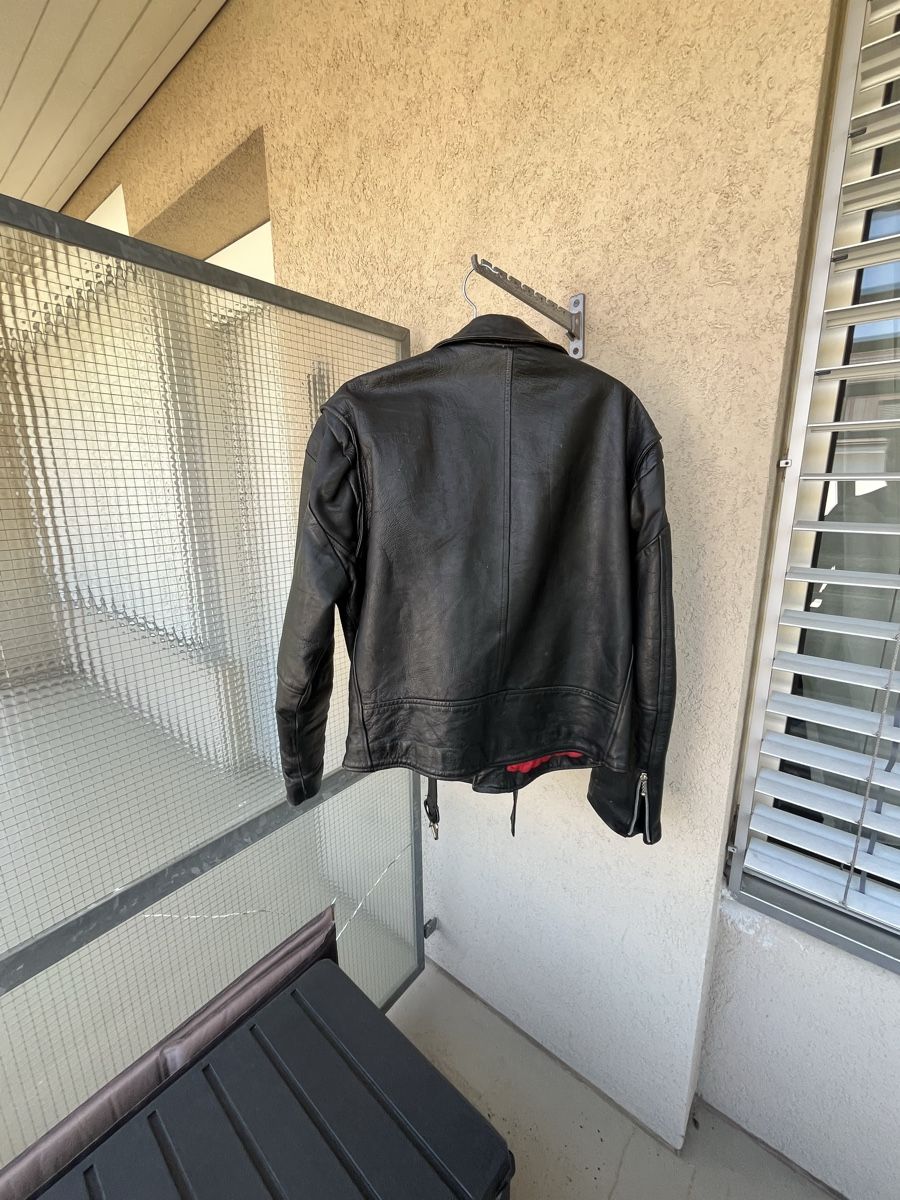 Giacche: Schwarze Bikerjacke aus echtem Leder XL – Usato da Basel venduto da Bobthebobber 1