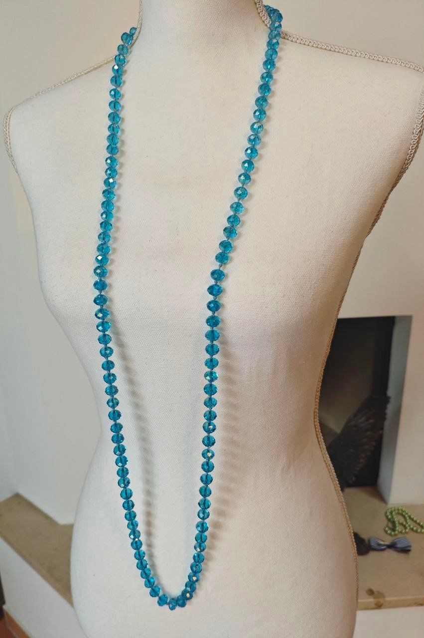 Catenine: SCHÖNE GLASKRISTALLKETTE 63 cm. LANG, FACETTIERT – Nuovo (secondo la descrizione) da Weiningen ZH venduto da actera 2