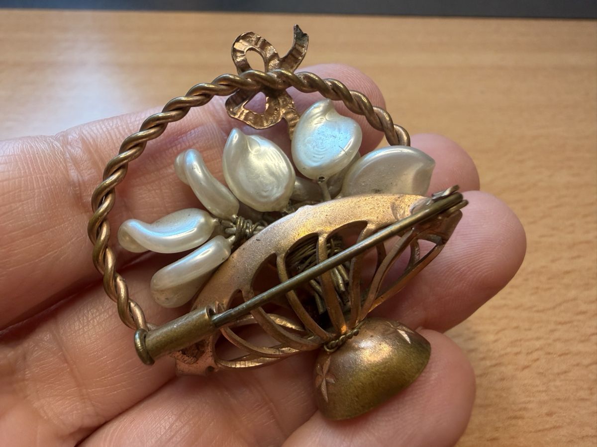 Broches & Aiguilles: Vintage Brosche in Form eines Blumenkorbs – D'occasion à Lamone par LaCantinaMagica 6