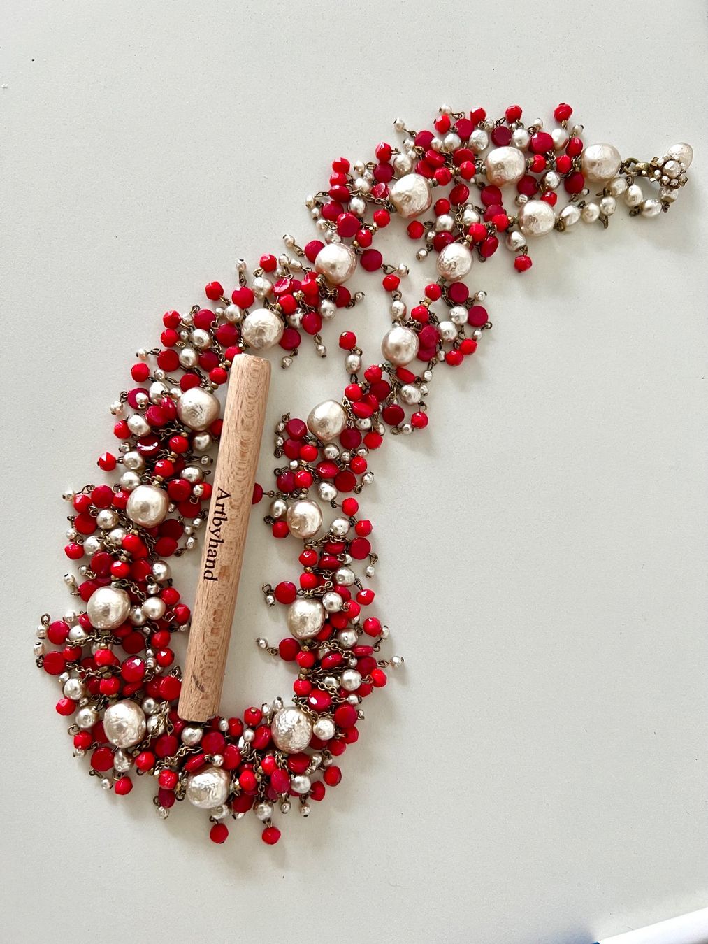 Colliers: Pilgrim Statement Kette Glasperlen Rot Silber 60 cm – D'occasion à Ruswil par artbyhand 6