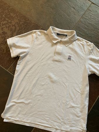 Psycho Bunny Polo Shirt kurzarm Gr. M – weiss – Top Zustand