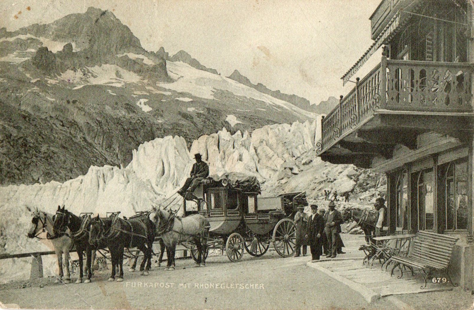 Ansichtskarten: Furkapost mit Rhonegletscher – Gebraucht aus Melano von pisonsdro