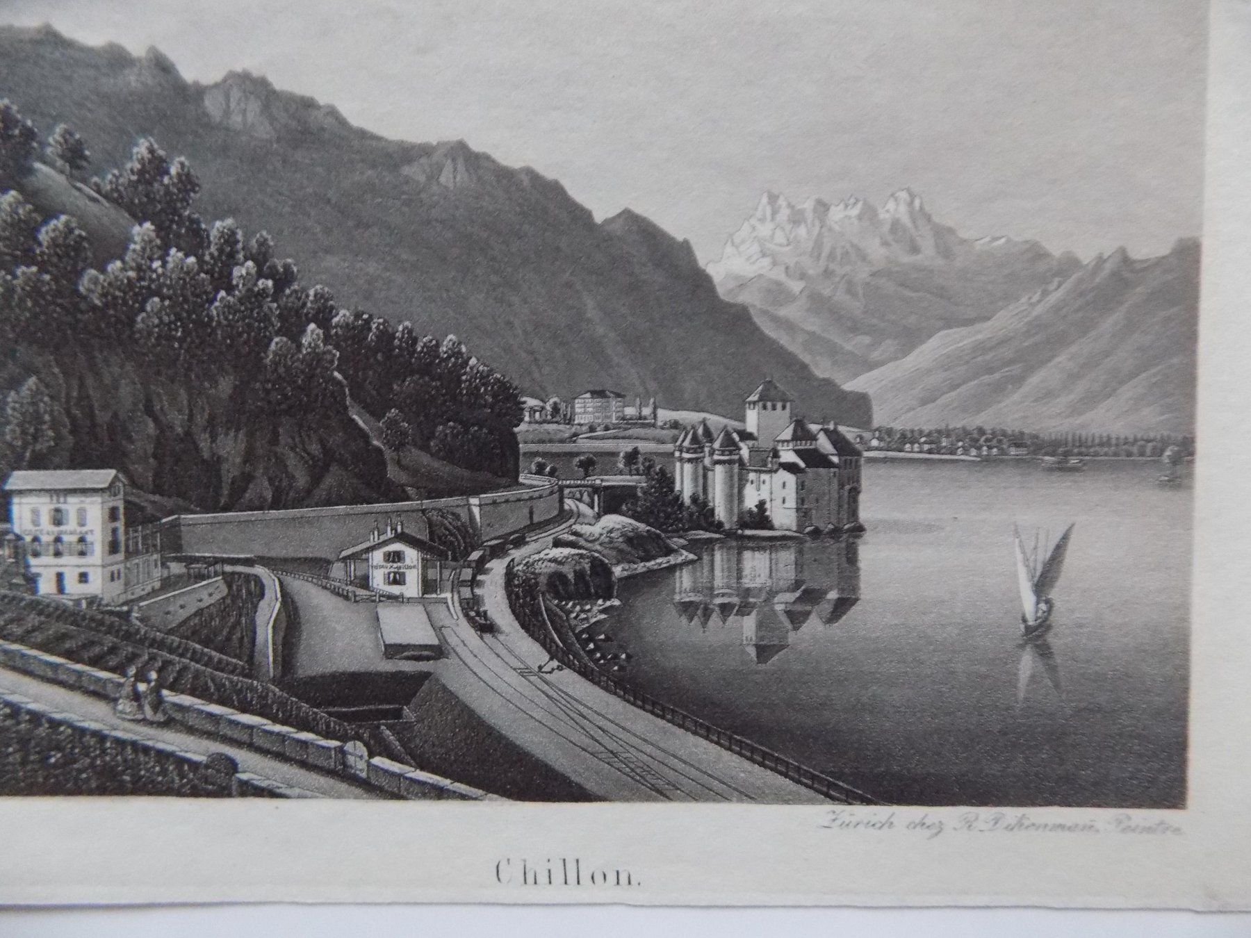 Incisioni: Château Chillon Dent du Midi – Usato da Risch venduto da Antikfee 3
