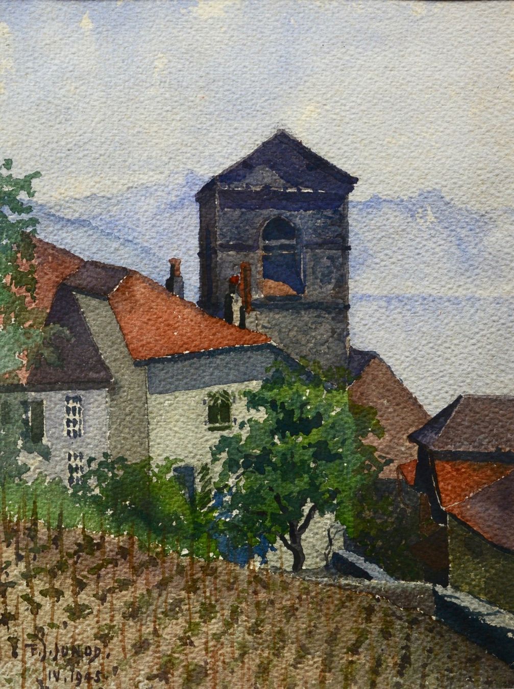 Gemälde: Neu! Aquarell "Fernand James Junod", signiert, dat. 1945 – Neu (gemäss Beschreibung) aus Oberkulm von Seebrise 1