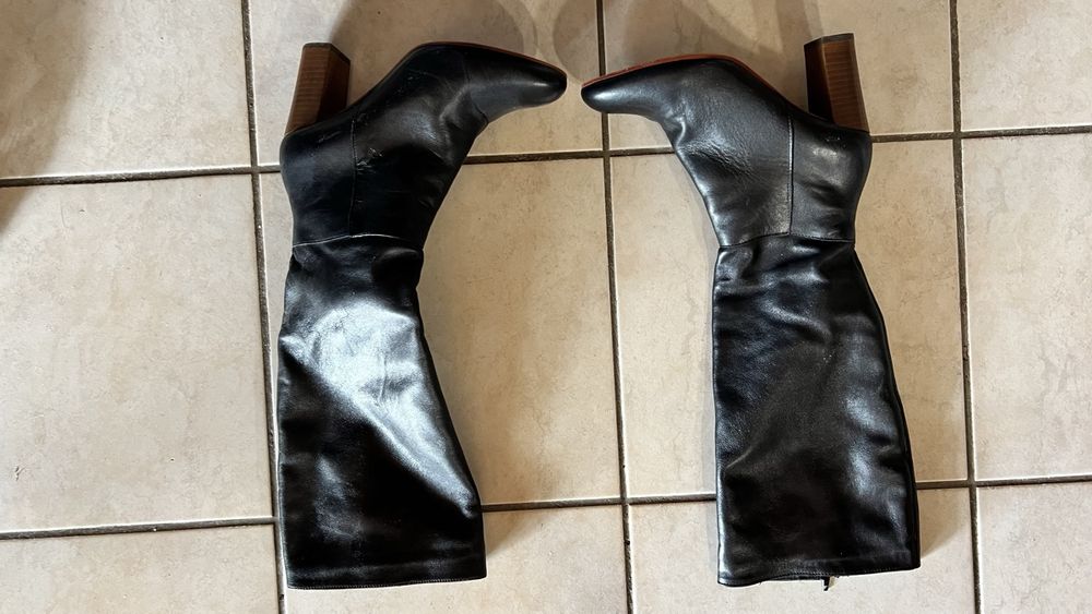 Lederstiefel echt Leder Gr. 38 schwarz 2