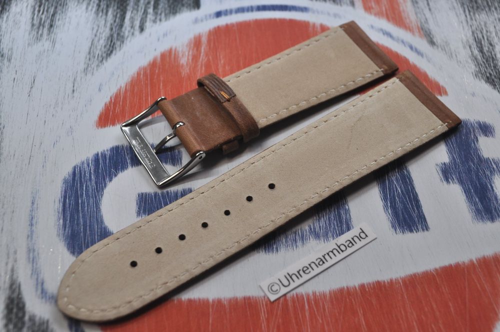 Bracciali & Braccialetti: 24mm Uhrenarmband,  Leder braun, Uhrenband – Nuovo (secondo la descrizione) da Courlevon venduto da Uhrenarmband 3