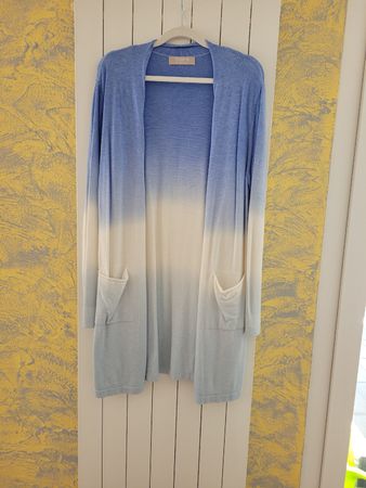 Cardigan, Grösse 44,  blau-weiss, super Zustand