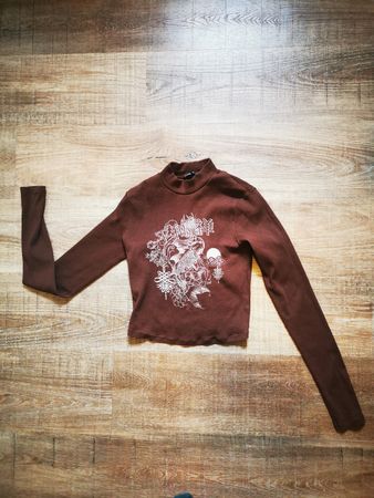Bershka Longsleeve Shirt, Braun, Grösse M - Top Zustand!