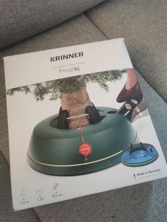 Krinner Christbaumständer Basic M – Bis 2,5m Baumhöhe Mit Sicherheitsgurt