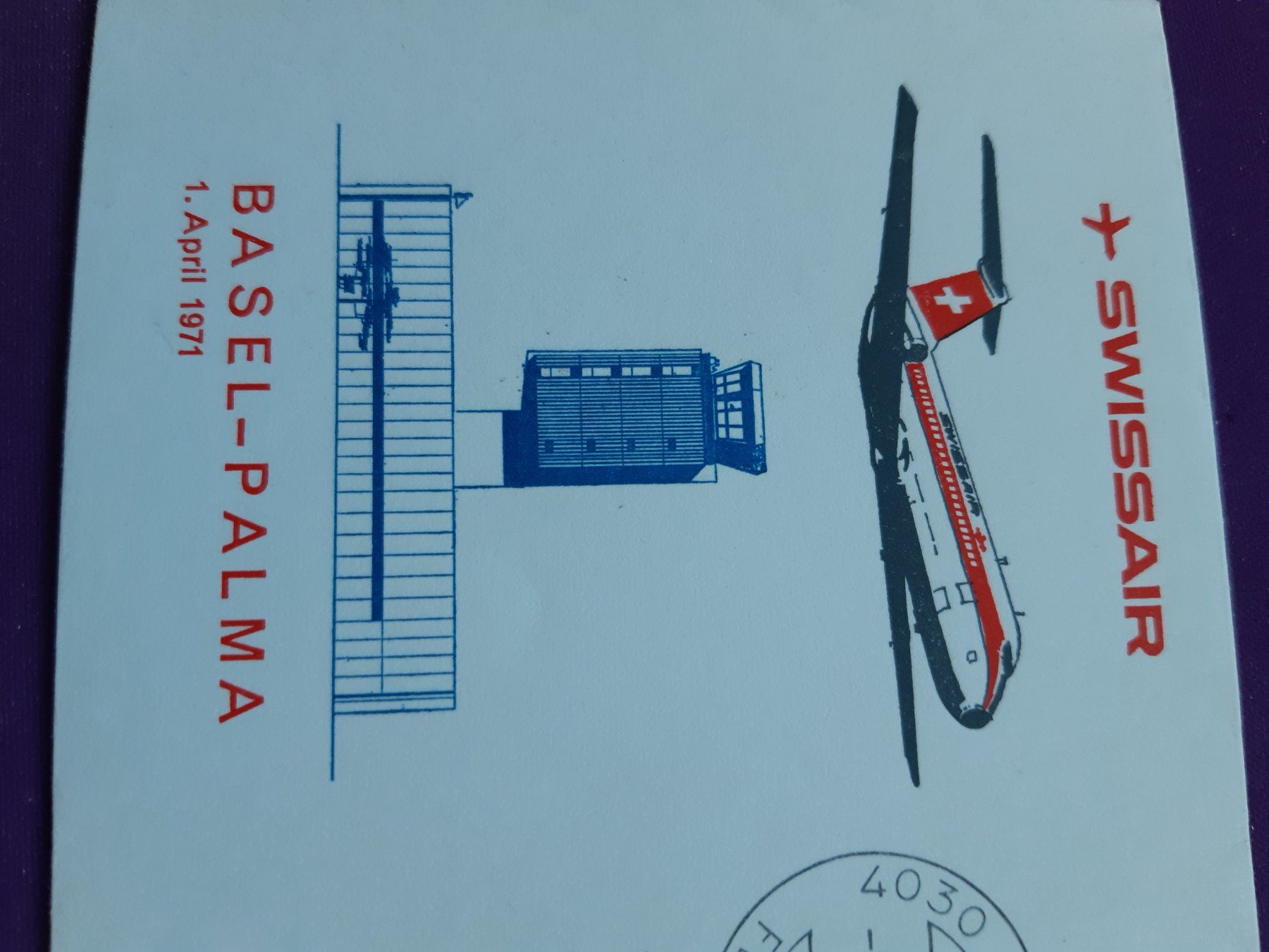 Tutti i francobolli: Erstflug Swissair BASEL - PALMA 1.4.1971, eingeschrieben – Usato da Wangs venduto da weisstannen01 2