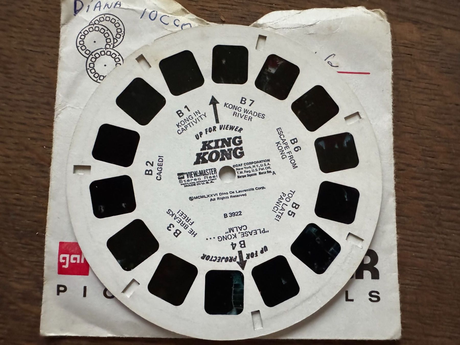 View-master Giocattoli: View-Master 3D: Nr. B 392 KING KONG (3 Scheiben) – Usato da Tegerfelden venduto da siebenmacky 3