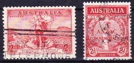 2 Timbre Australie  - 1935-36, rare! - Obl.