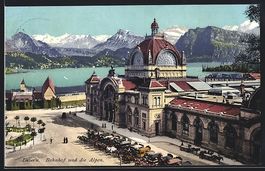 Luzern, Bahnhof, Pferdebahnen, Alpensich