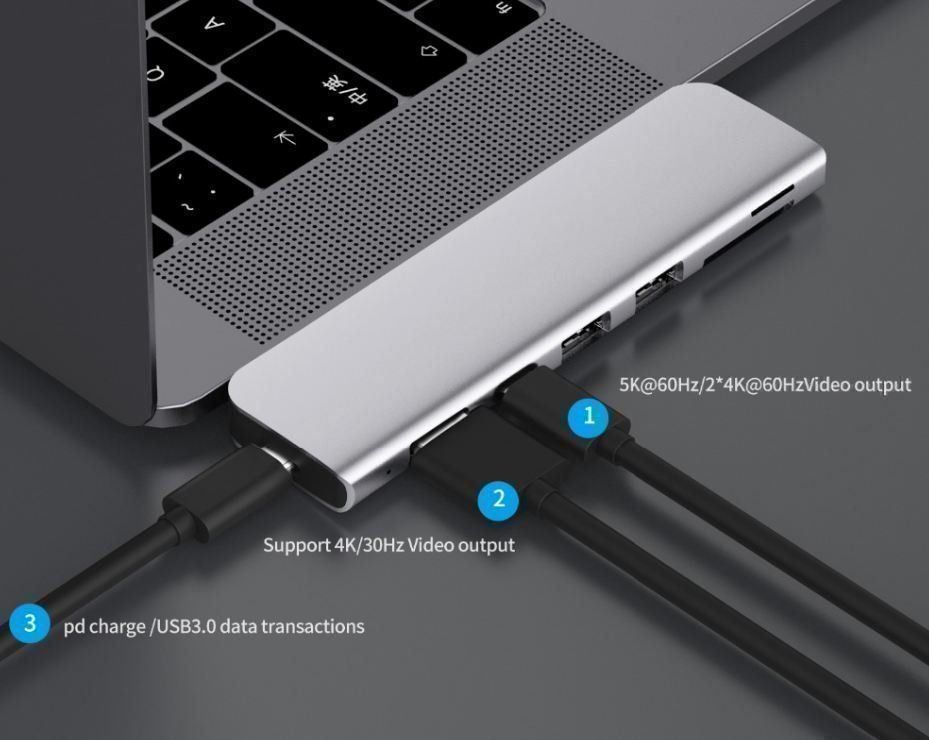 Hub & Switch: Apple Pro/Air 2018/19 USB 3.1 Typ-C-Hub – Nuovo e nell'imballaggio originale da Unterägeri venduto da RmOnline 6