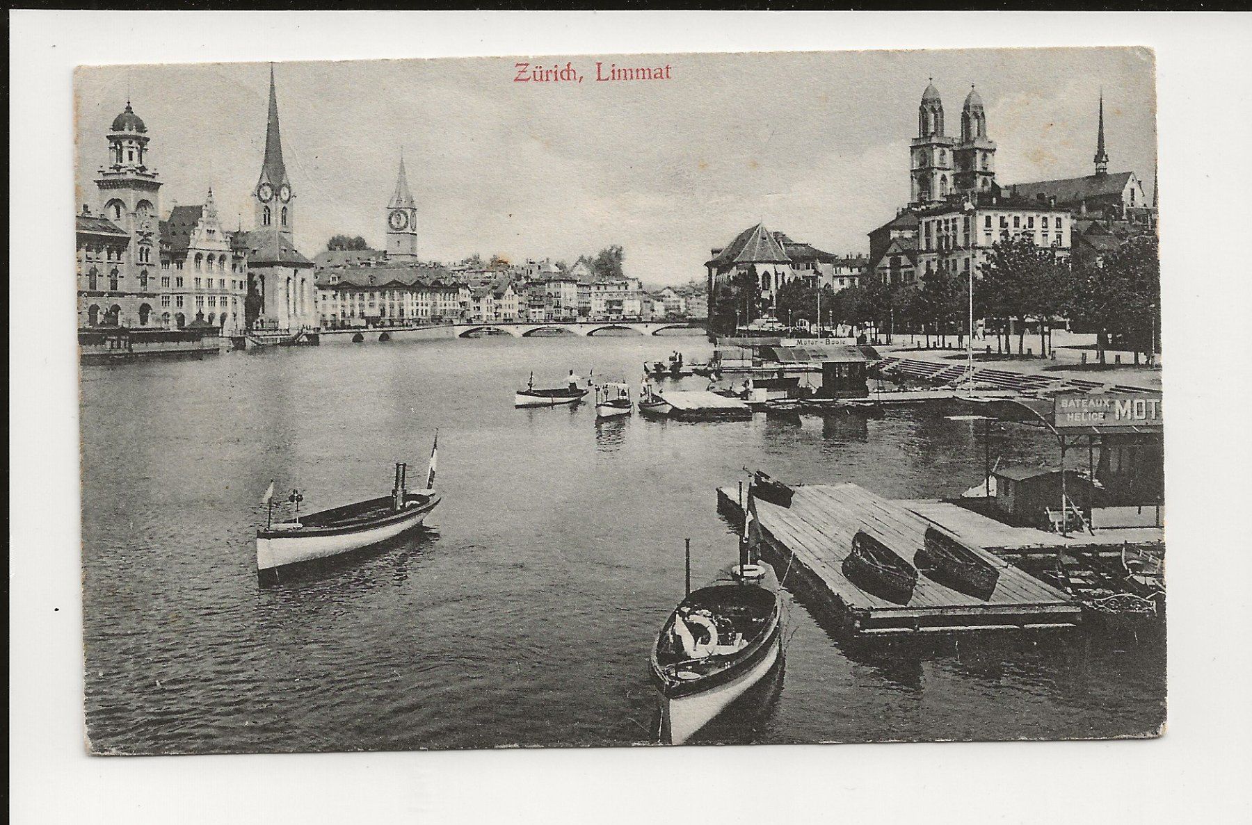 Cartoline postali: AK 1911 Zürich Limmat mit Booten – Usato da Greifensee venduto da 315WDO
