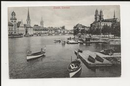 AK 1911 Zürich Limmat mit Booten
