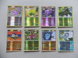 8 Pokémon Sammelkarten 2010 Text Deutsch 30-90 KP glänzend