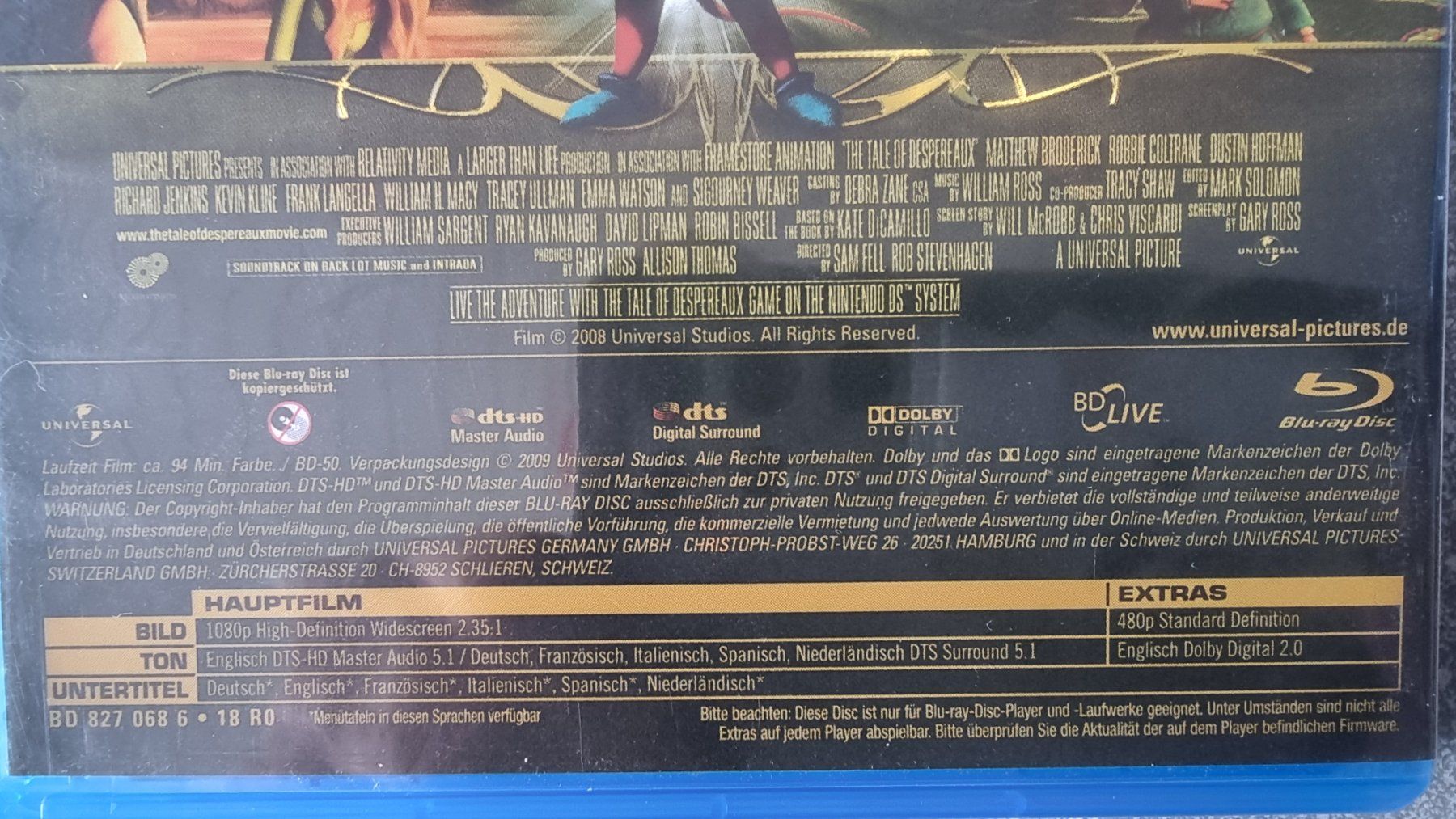 Tous les DVDs: Blu Ray - Despereaux Der kleine Mäuseheld – Neuf avec emballage d'origine à Oetwil am See par fineli2 1