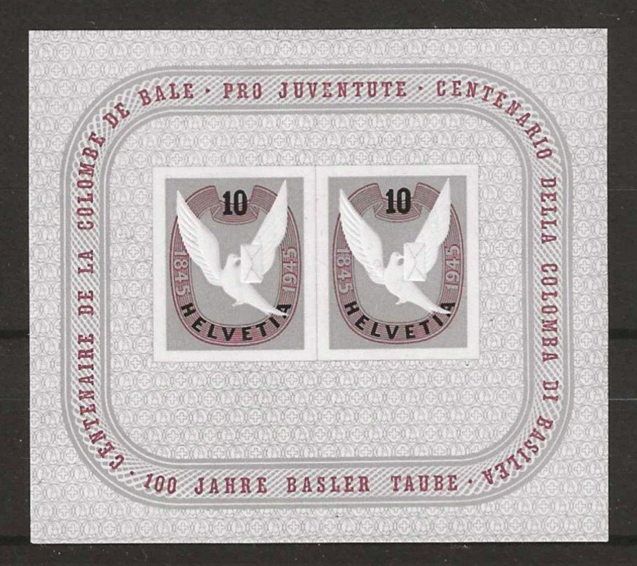 Alle Briefmarken: 1945 : Basler Taube Block W23 , postfrisch ** – Neu (gemäss Beschreibung) aus Gümligen von Geniusbuy