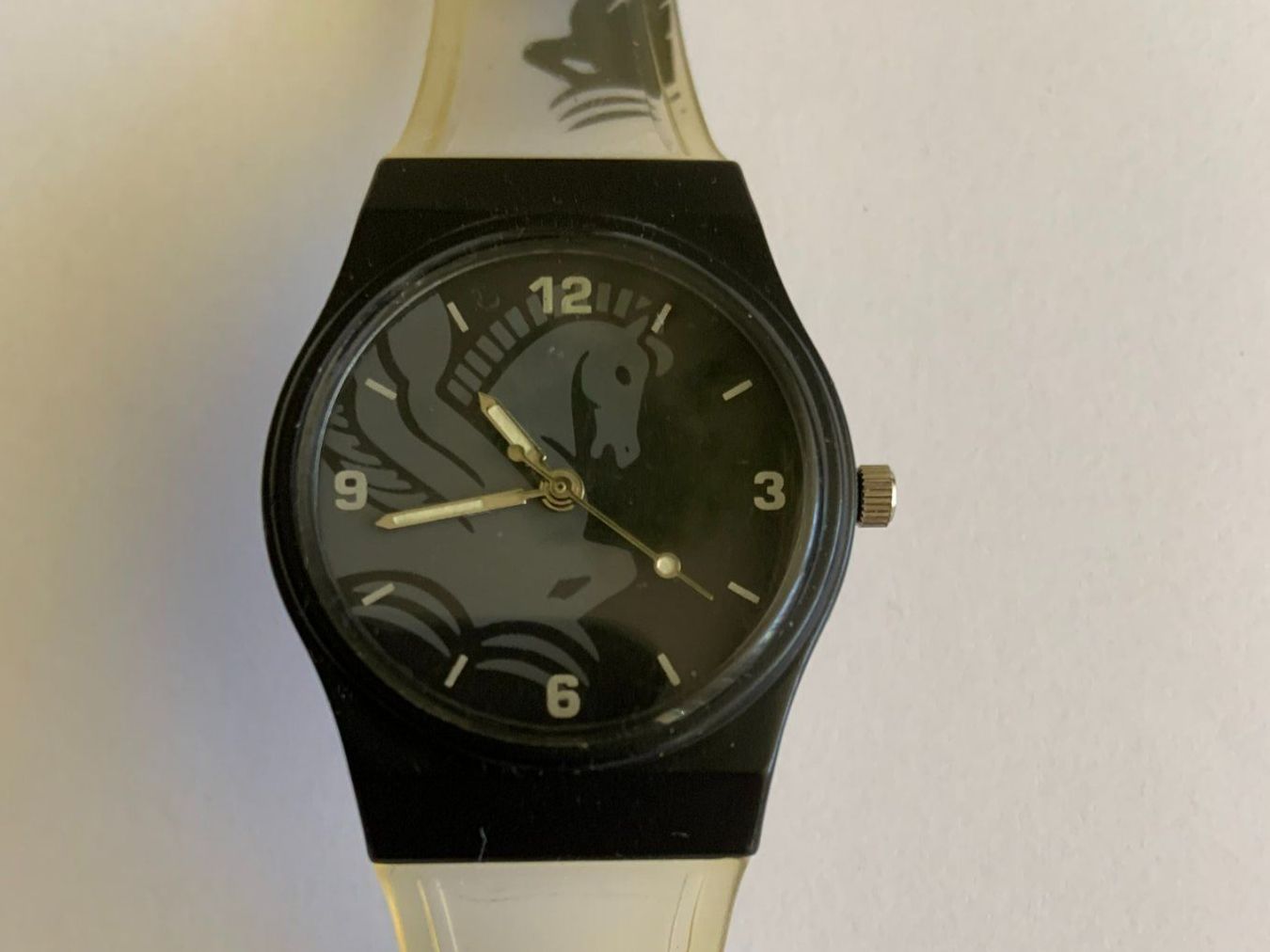 Swatch Orologi: Uhr mit Pferde Muster – Usato da Winterthur venduto da UncleMikha-el