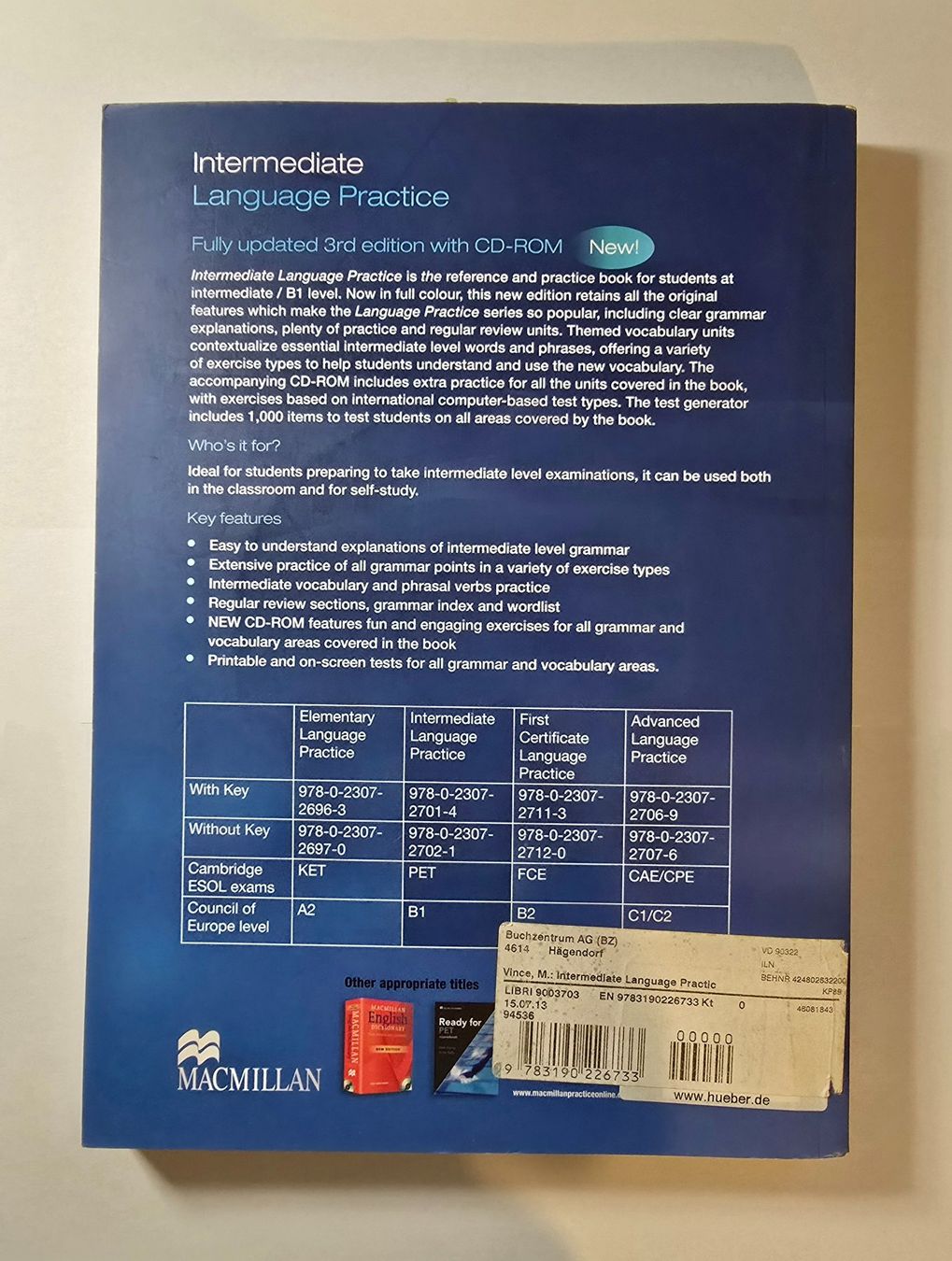 Libri: Intermediate Language Practice 3rd Edition with key – Usato da Zürich venduto da pfo_tjp8 1