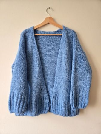 VINTAGE-CARDIGAN, BLAU, GRÖSSE 38, GUTER ZUSTAND