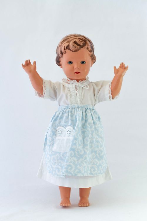 Ancienne poupée Schildkrot 40 Cm Cheveux Moulée