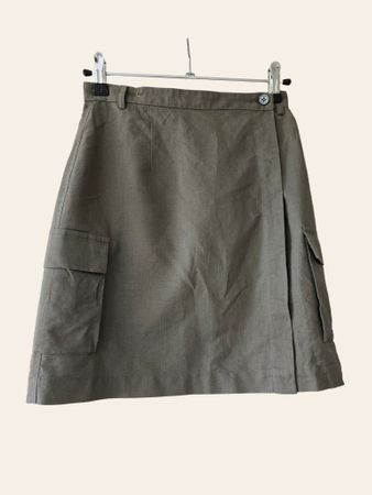 Mer Du Nord Wickelrock Gr. 36 – Khaki Leinen Cargo Utility M