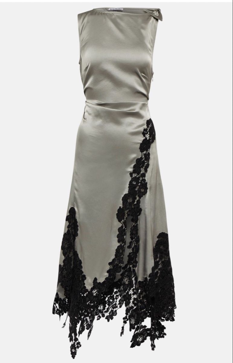 Acne Studios Kleider: ACNE STUDIOS Kleid mit Spitzensaum Satin S/36 NP 900.- – Neu (gemäss Beschreibung) aus Zürich von Nellyville73